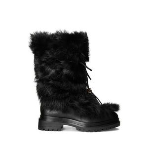 Ralph Lauren Boots Sz 7 Women’s Rachele Faux Fur Water Resistant Leathe Black